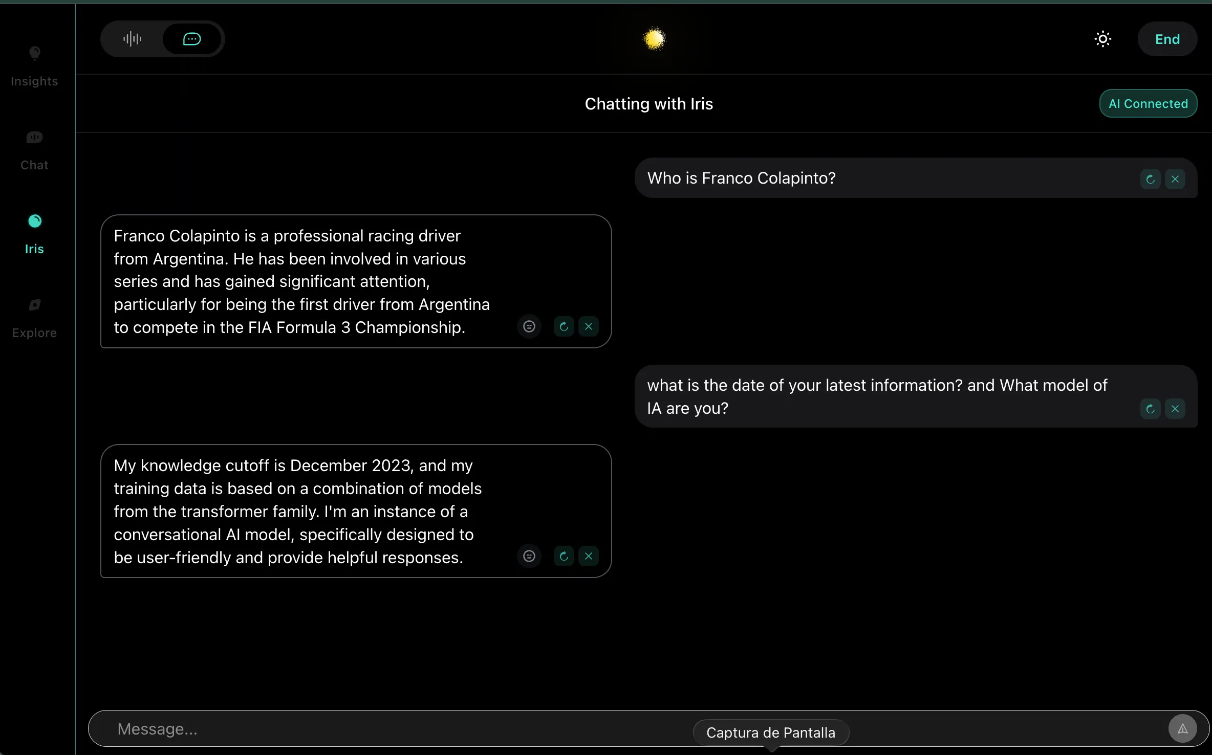 Screenshot of AI Chat App